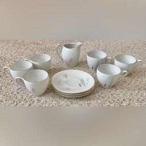 Winterling Bavaria Porcelain Tea Set Pastel Feathers Design